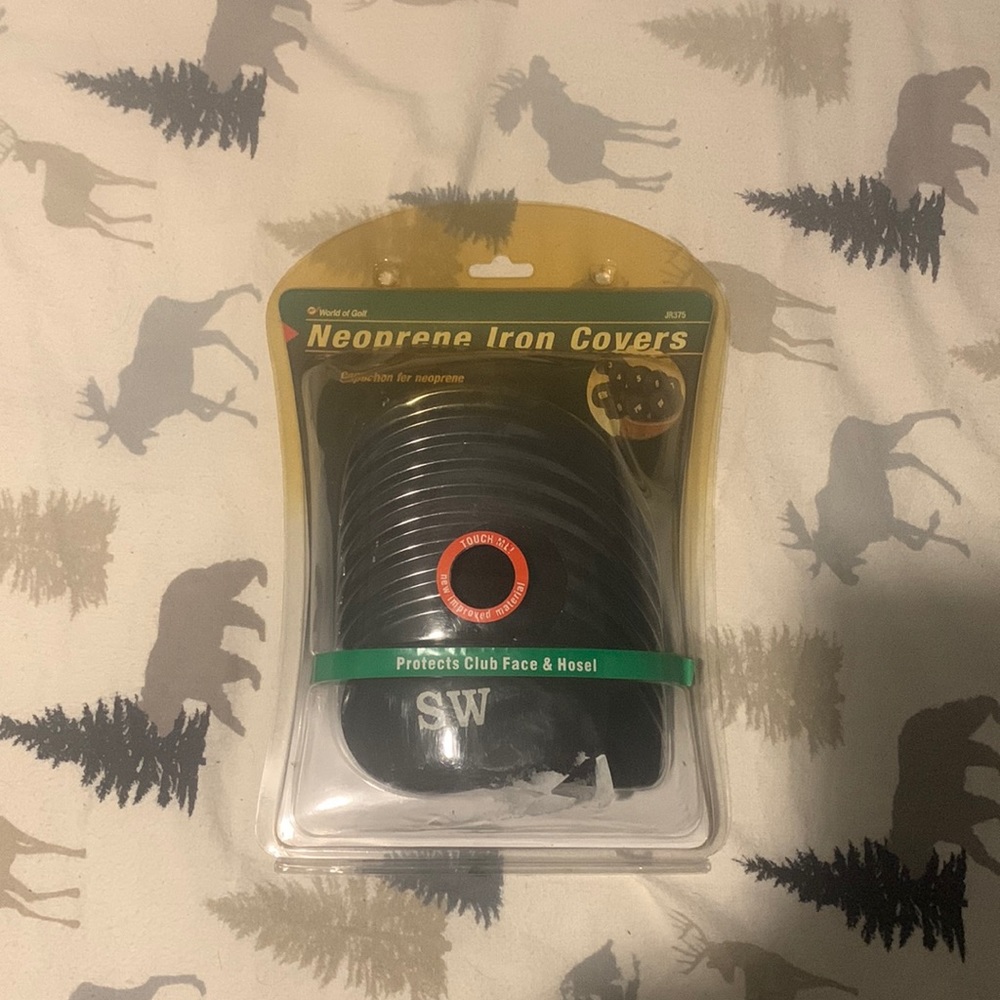 PACKAGE OF 9 JEF WORLD OF GOLF NEOPRENE IRON COVERS-NEW IN PKG